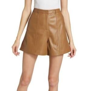Cinq à Sept Darla Napa Leather Shorts Brown Women’s Size 6